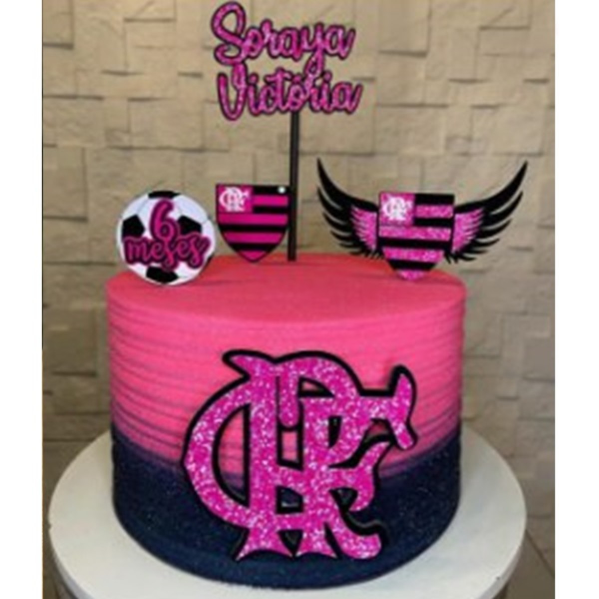 Studio/pdf Arquivo de Corte Topo de Bolo Flamengo Rosa -021 - Imagem 2