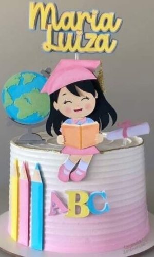 Arquivo de Corte Topo de Bolo Formatura Abc Menina