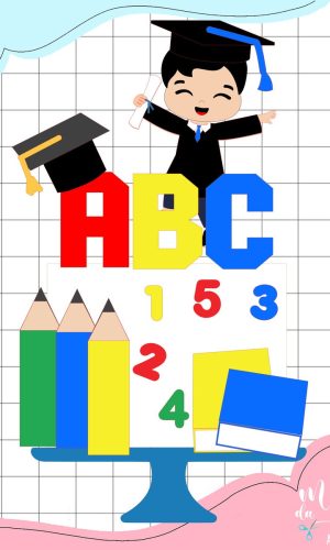 Arquivo de Corte: Topo de Bolo Formatura Abc Menino 3d 021