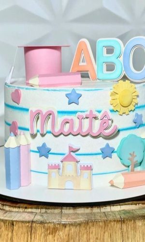 Arquivo de Corte: Topo de Bolo Formatura Menina Abc 3d 023