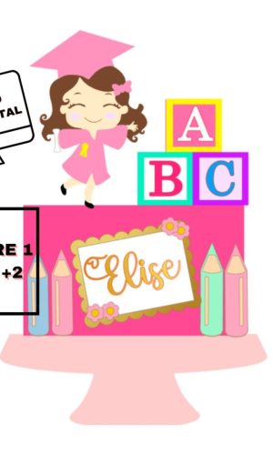 Arquivo de Corte Topo de Bolo Formatura Menina Abc