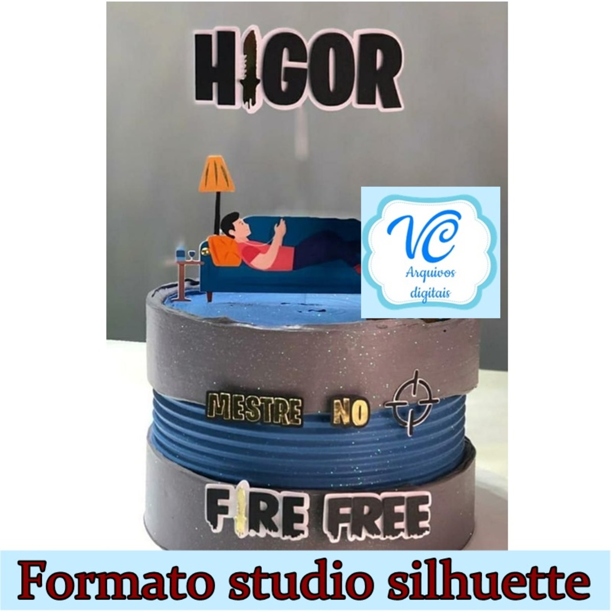 Arquivo de corte topo de bolo free fire STUDIO -COD 960