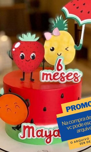 Arquivo de Corte Topo de Bolo Frutinhas Cute -003