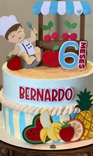 Arquivo de Corte: Topo de Bolo Frutinhas Menino 023