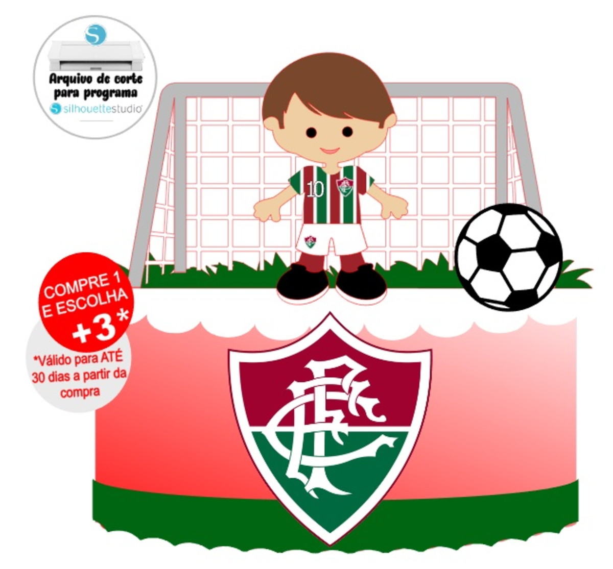 Arquivo de Corte Topo de Bolo Futebol