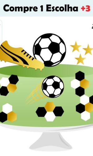 Arquivo de Corte Topo de Bolo Futebol - 3d