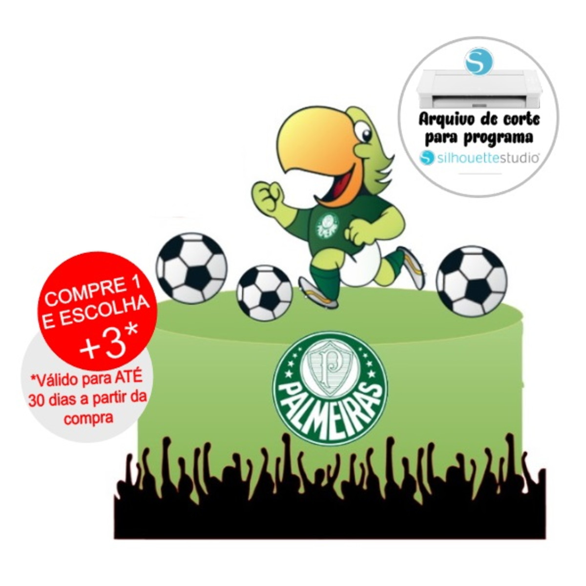 Arquivo de Corte Topo de Bolo Futebol - Impresso