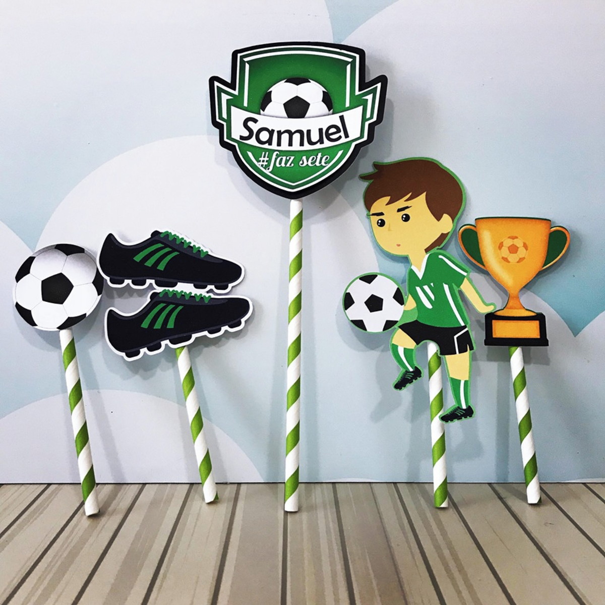 10 Arquivos Por R$ 10,00 Topo de Bolo Futebol - Imagem 2