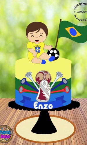 Arquivo de Corte Topo de Bolo Futebol Baby Boy