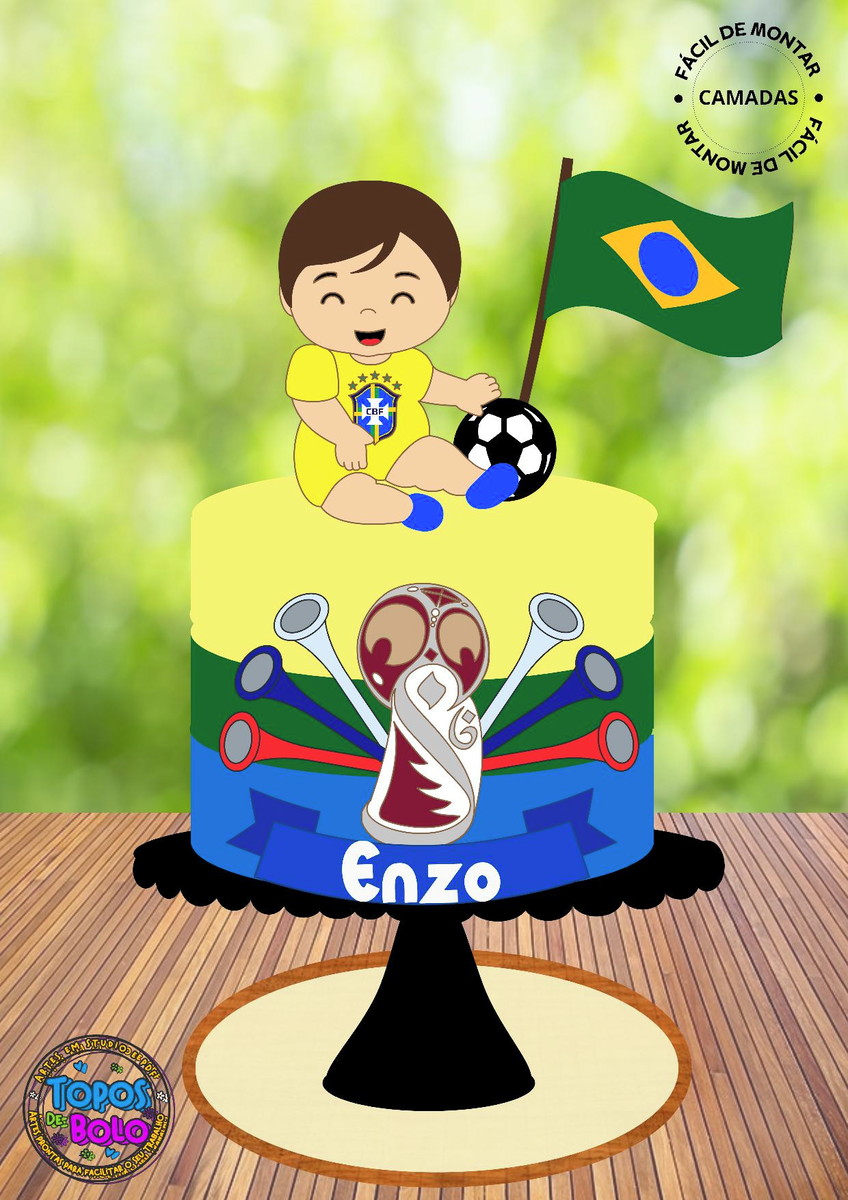 Arquivo de Corte Topo de Bolo Futebol Baby Boy