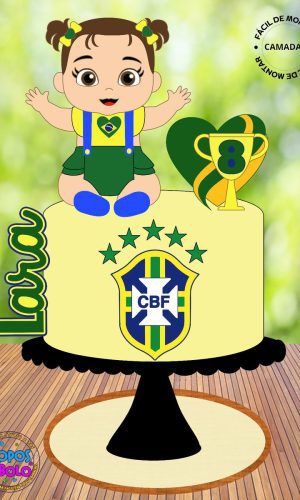Arquivo de Corte Topo de Bolo Futebol Baby Girl