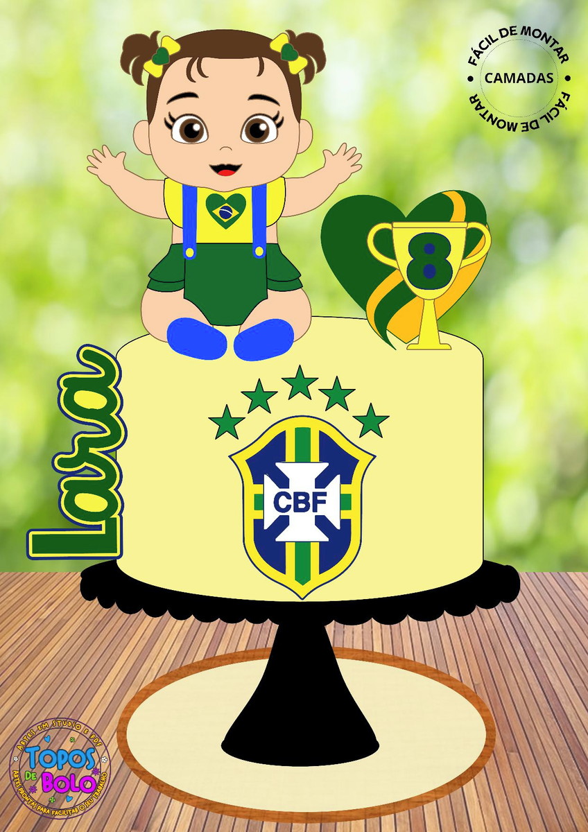 Arquivo de Corte Topo de Bolo Futebol Baby Girl