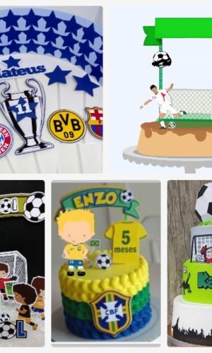 Arquivo de Corte Topo de Bolo Futebol + Brinde