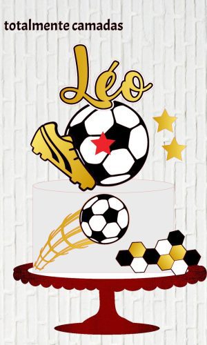 Arquivo de Corte Topo de Bolo Futebol Camadas