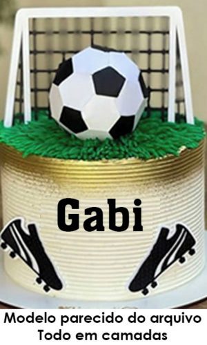Arquivo de Corte Topo de Bolo Futebol com bola 3D + BRINDE