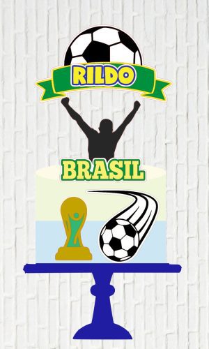 Arquivo de Corte Topo de Bolo Futebol Copa Camadas