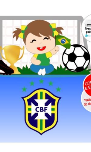 Arquivo de Corte Topo de Bolo Futebol Copa Menina