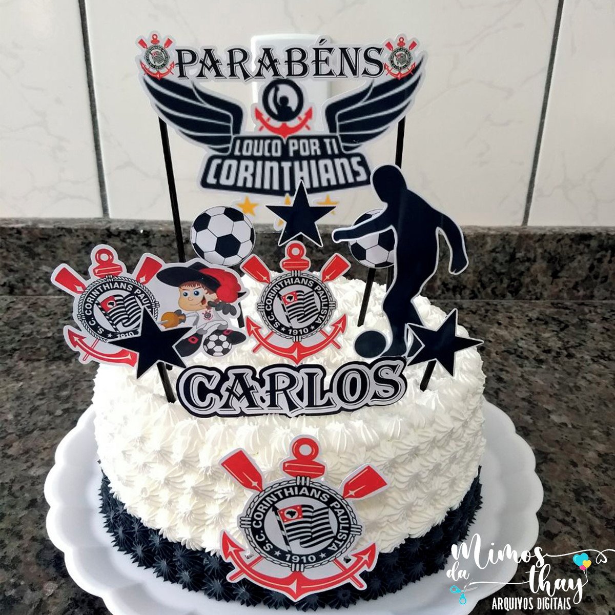 Arquivo de Corte Topo de Bolo Futebol Corínthíans Timão 003