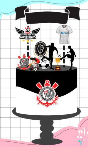 Arquivo de Corte Topo de Bolo Futebol Corínthíans Timão 005
