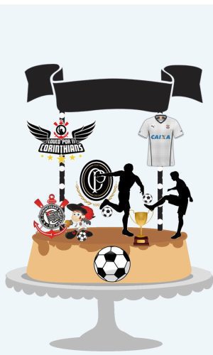 Arquivo de corte topo de bolo futebol Corintias
