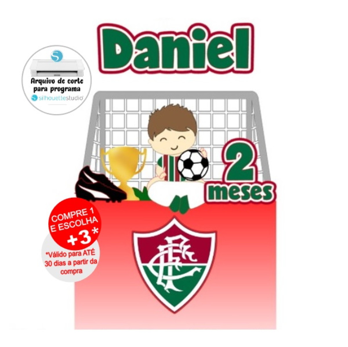Arquivo de Corte Topo de Bolo Futebol - Flu Bebê