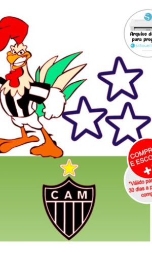 Arquivo de Corte Topo de Bolo Futebol Galo