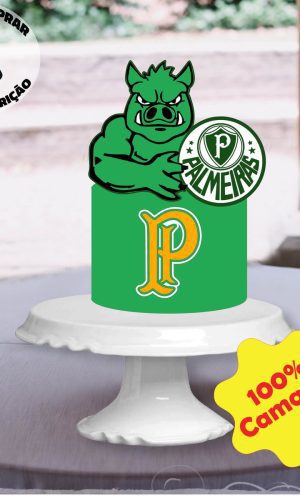 Arquivo de Corte Topo de Bolo Futebol Palmeira Porco