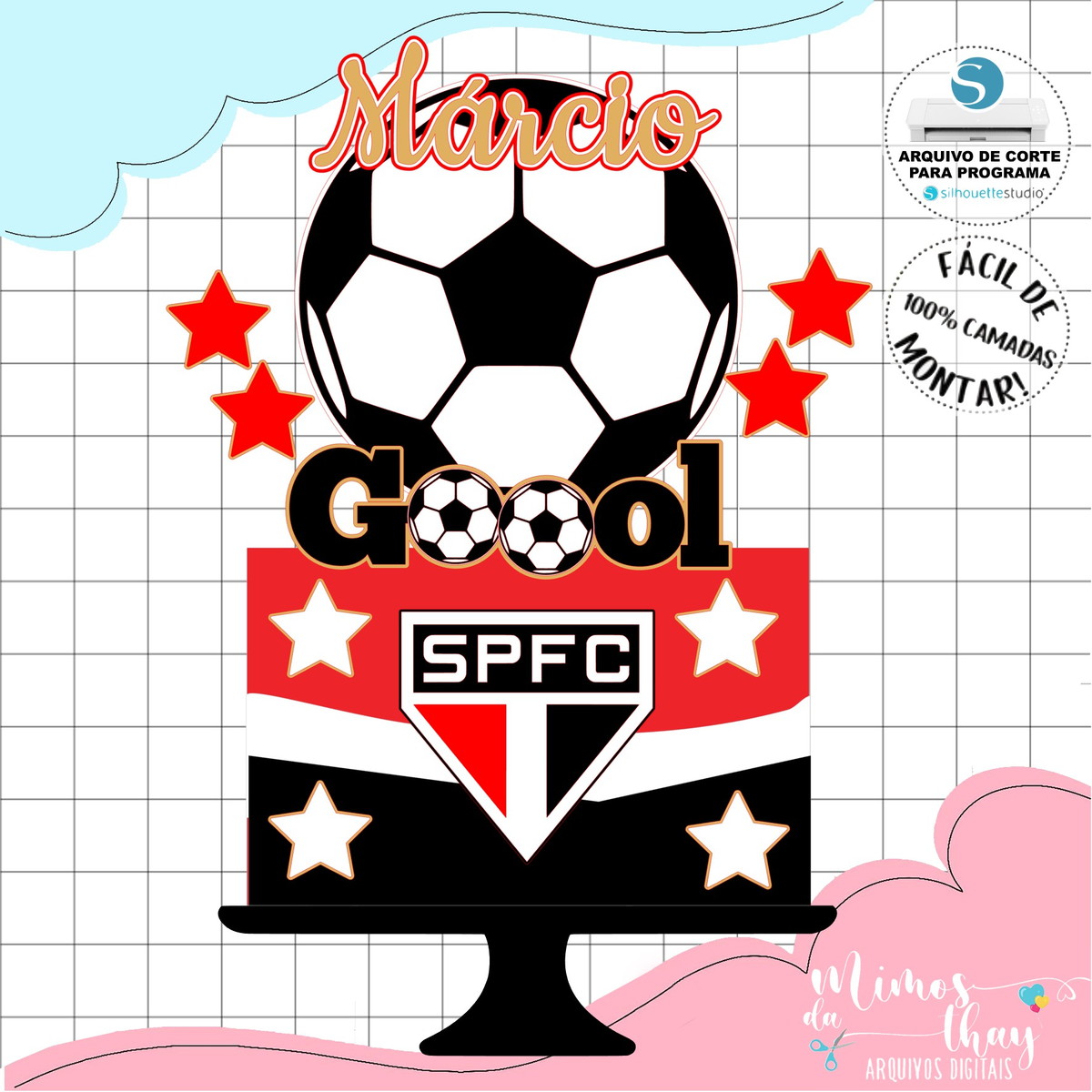 Arquivo de Corte: Topo de Bolo Futebol São Paulo 002