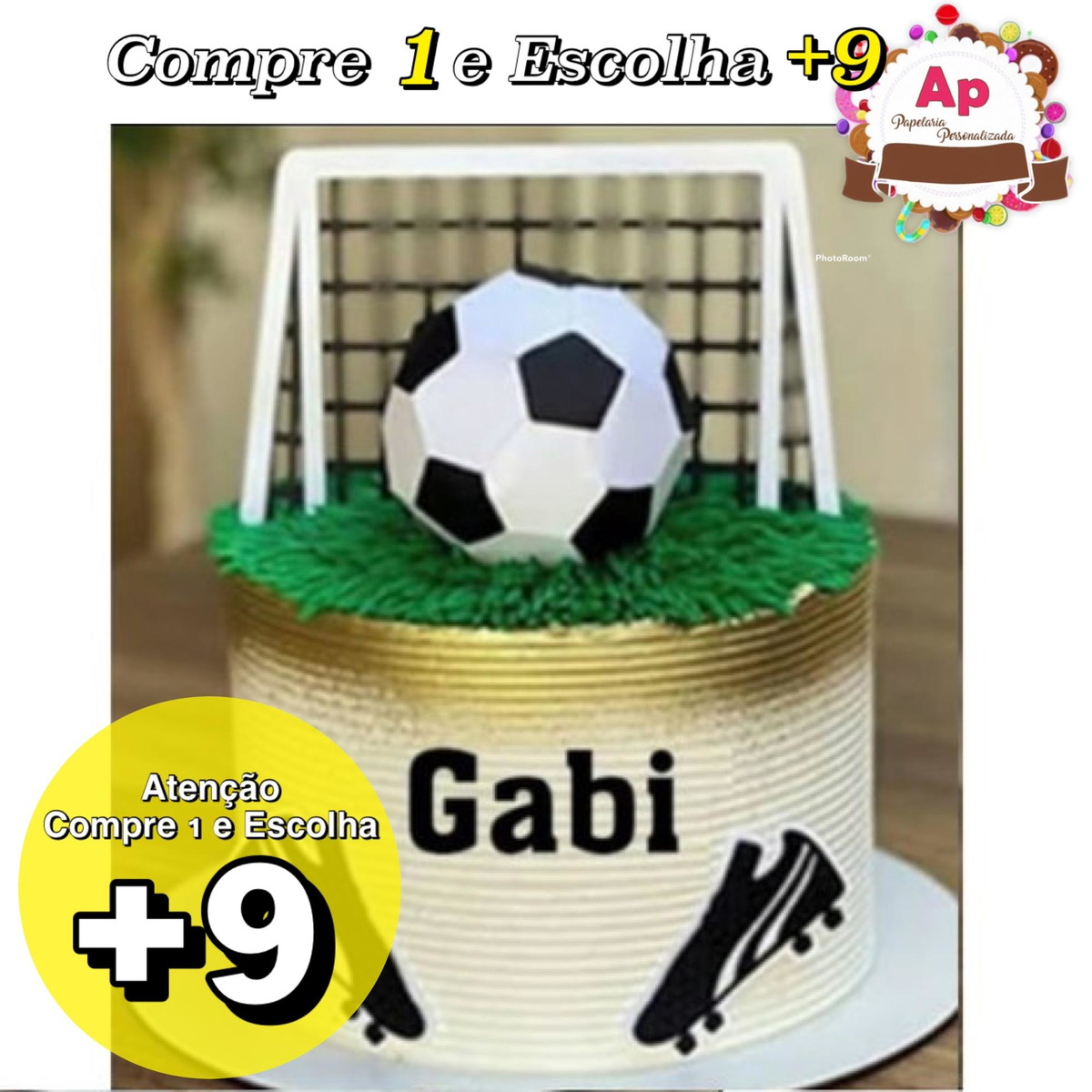 Arquivo de Corte Topo de Bolo Futebol Théo - Studio