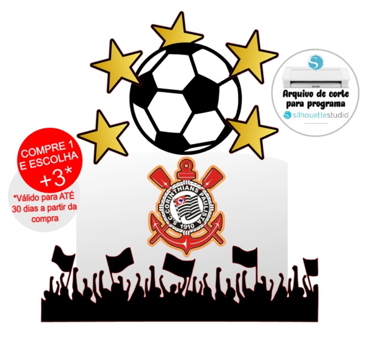Arquivo de Corte Topo de Bolo Futebol