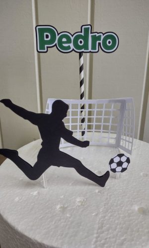 Arquivo de Corte Topo de Bolo Futebol Trave 3D - Studio/PDF