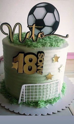 Arquivo de Corte Topo de Bolo Futebol Trave Camadas