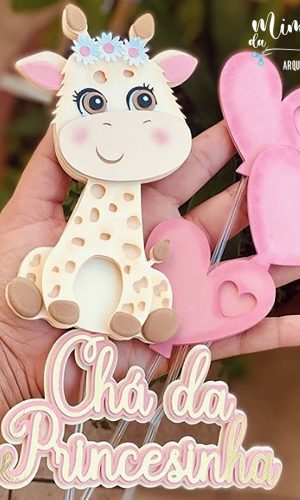 Arquivo de Corte: Topo de Bolo Girafinha Cute Camadas 005