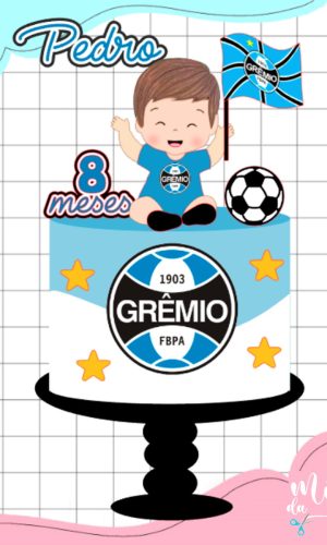 Arquivo de Corte Topo de Bolo Grêmio Menino Baby 001