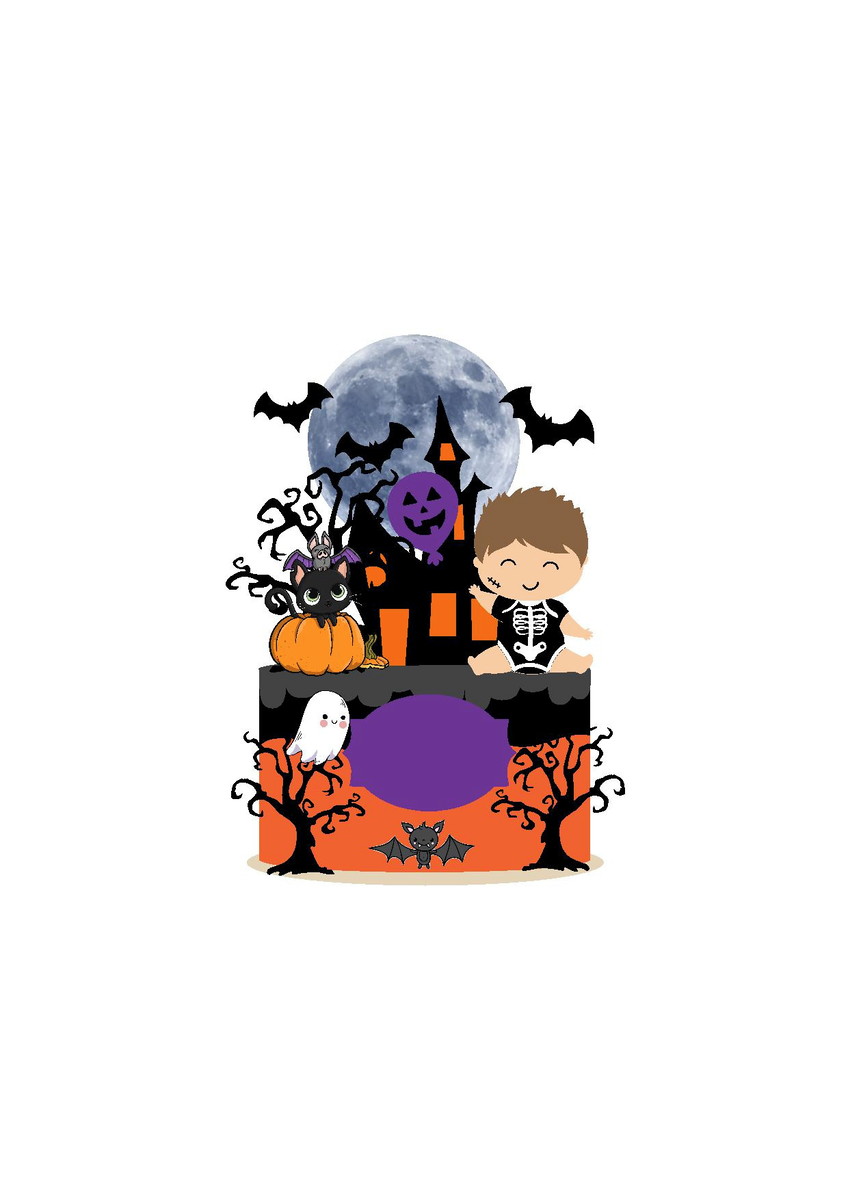 Arquivo de Corte Topo de Bolo Halloween Baby Menino