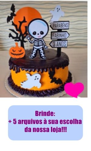 Arquivo de Corte Topo de Bolo Halloween Cute