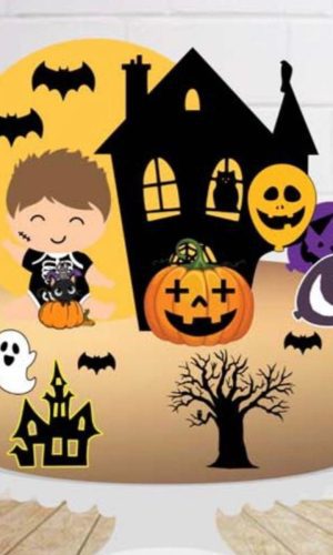 Arquivo de Corte Topo de Bolo Halloween Menino