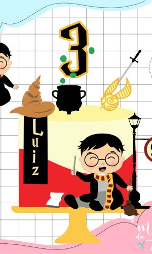 Arquivo de Corte: Topo de Bolo Harry Potter Cute 009