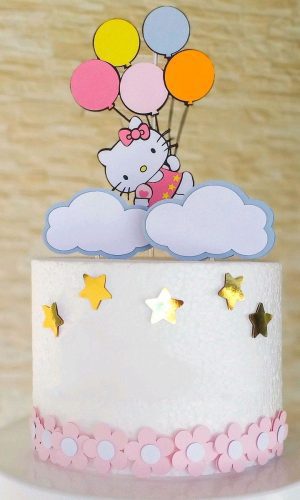Arquivo de Corte Topo de Bolo Hello Kitty em Camadas 330