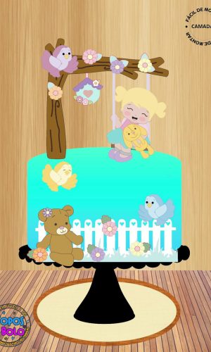 Arquivo de Corte Topo de Bolo Jardim Bebê