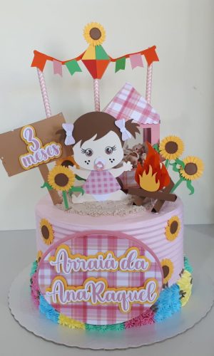 Arquivo de corte topo de bolo Junino Bebê menina