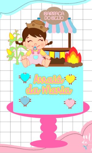 Arquivo de Corte: Topo de Bolo Junino Menina Baby Arraiá 061