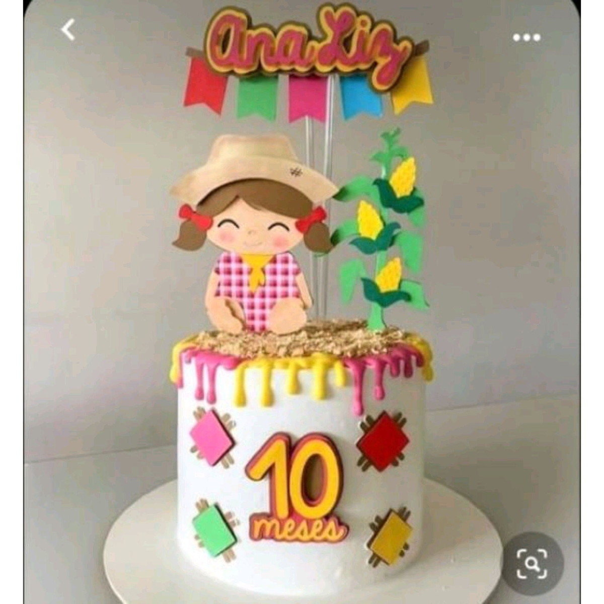 ARQUIVO DE CORTE TOPO DE BOLO JUNINO MENINA CAMADAS #2389