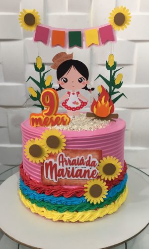 Arquivo de Corte Topo de Bolo Junino Menina