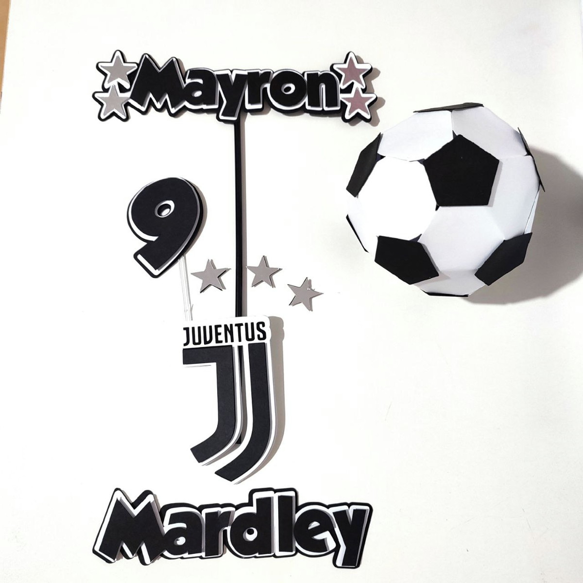 Arquivo de Corte Topo de Bolo Juventus + Bola 3d Studio