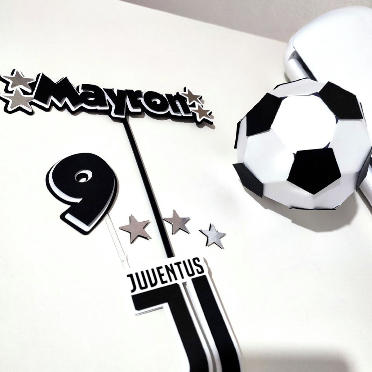 Arquivo de Corte Topo de Bolo Juventus + Bola 3d Studio - Imagem 2