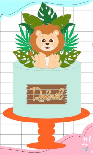 Arquivo de Corte: Topo de Bolo Leãozinho Cute 006