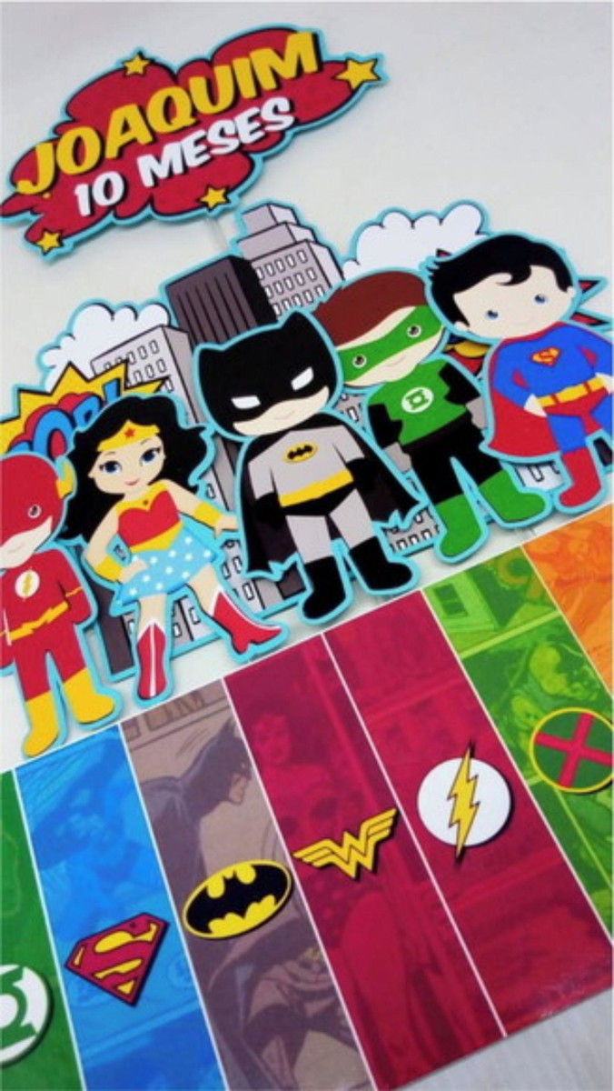 Arquivo de Corte Topo de Bolo Liga da Justiça Cute Studio