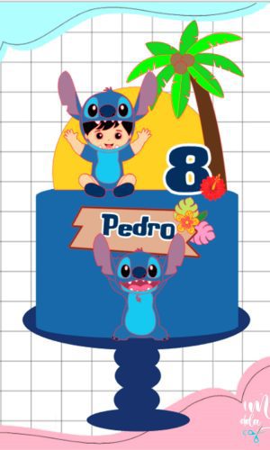 Arquivo de Corte: Topo de Bolo Lilo e Stitch Baby 002