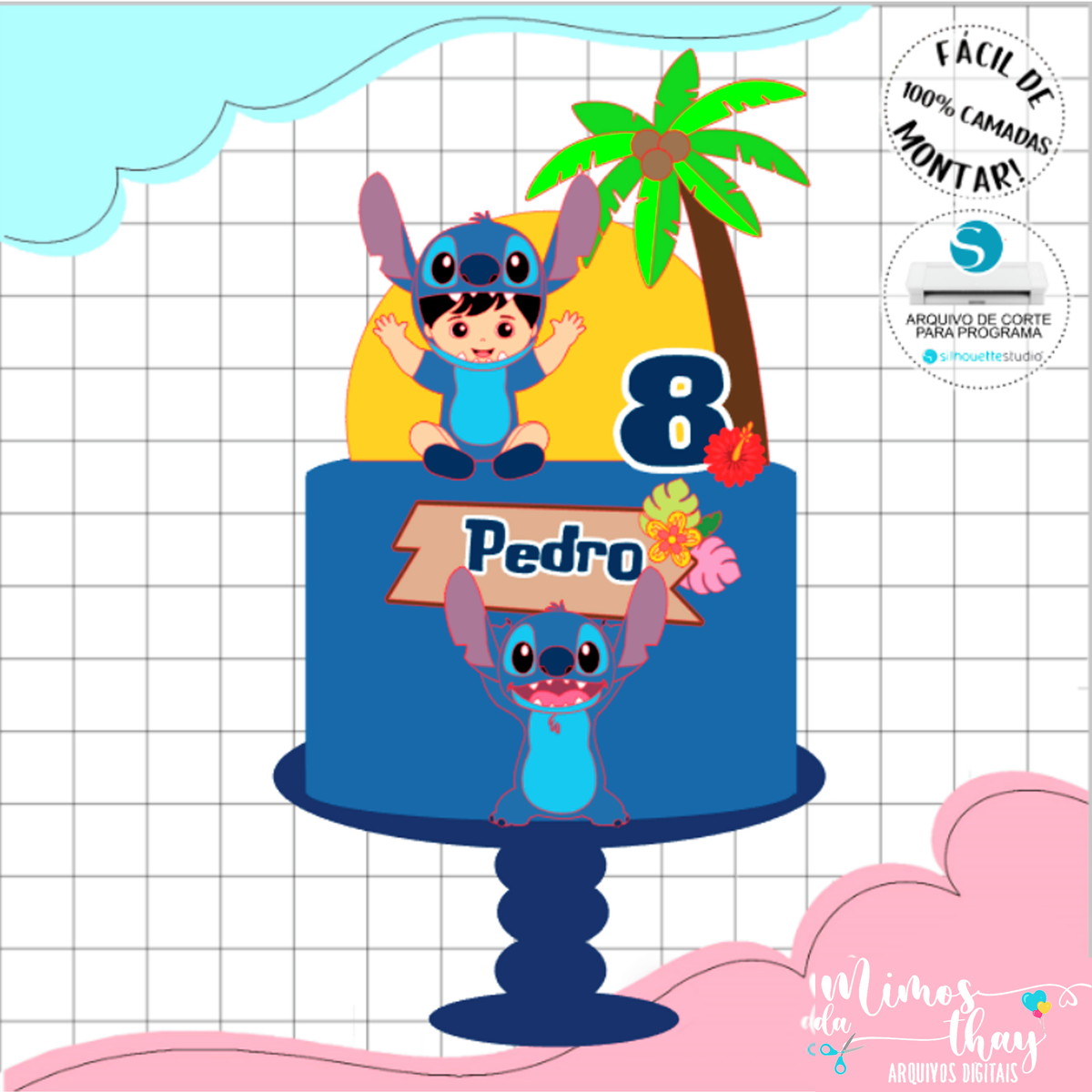 Arquivo de Corte: Topo de Bolo Lilo e Stitch Baby 002